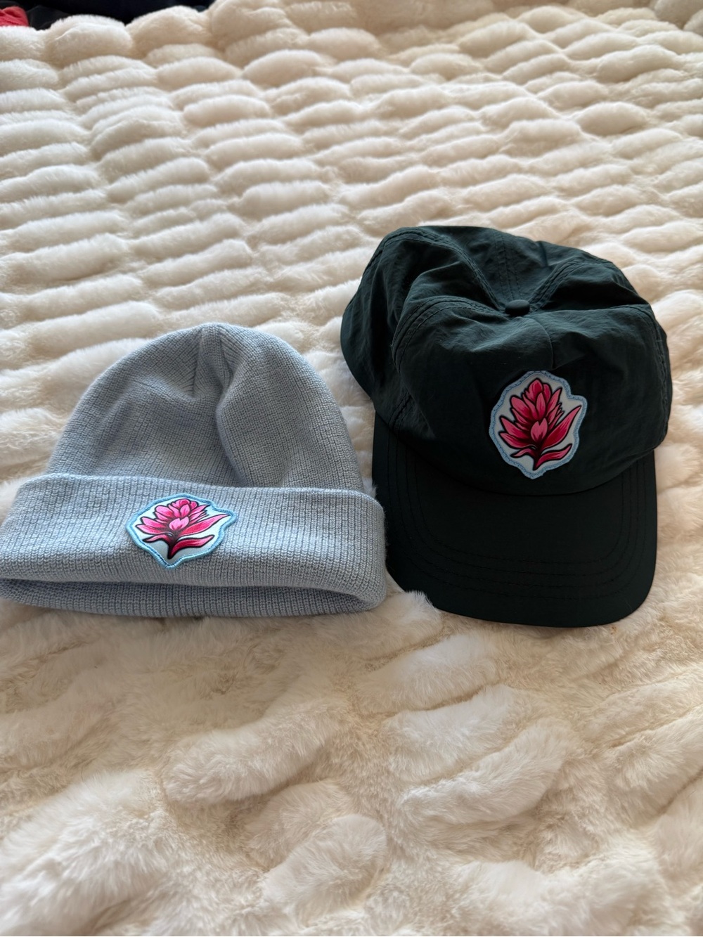 Rachel Pohl Paintbrush Light Blue Beanie and Teal Dad hat - Women’s Hat
